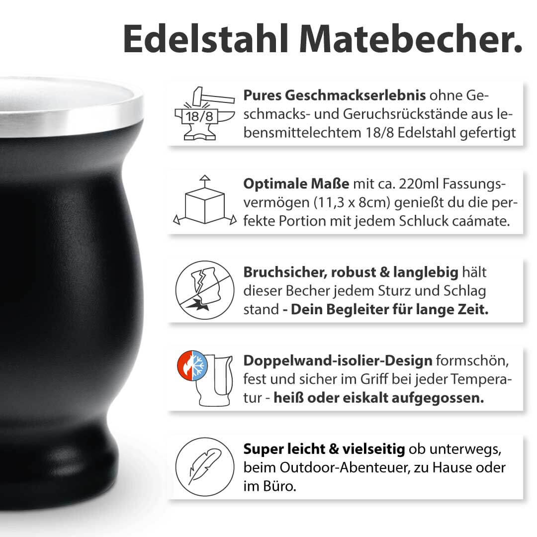 Stainless Steel Mate + Bombilla